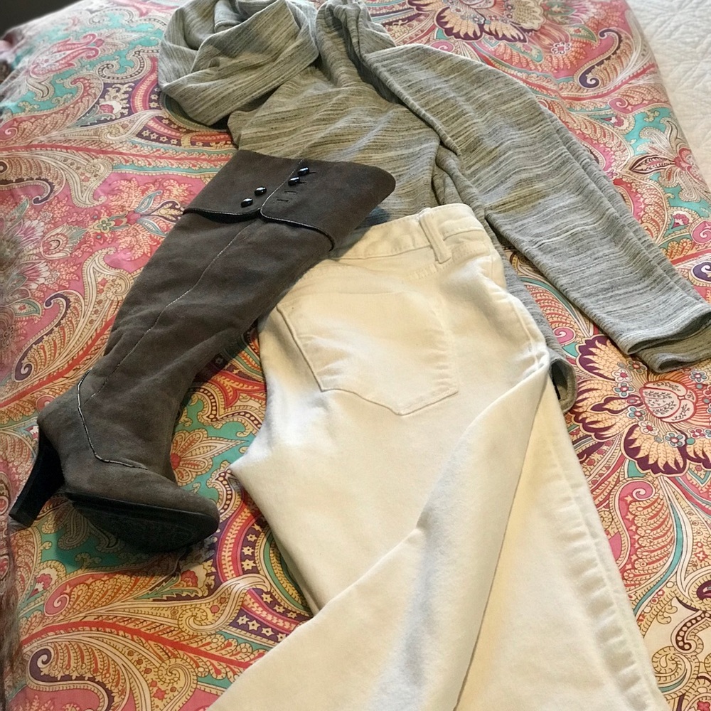 White Stretch Denim Jeans, Mossimo, size 10